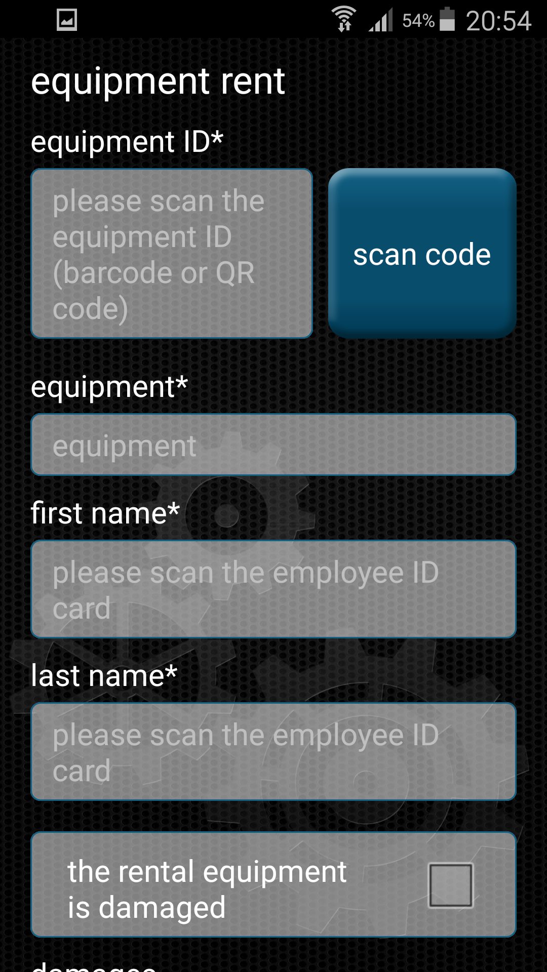 Equipment Manager | Efficiency in hire processes - Android App | ginstr ...