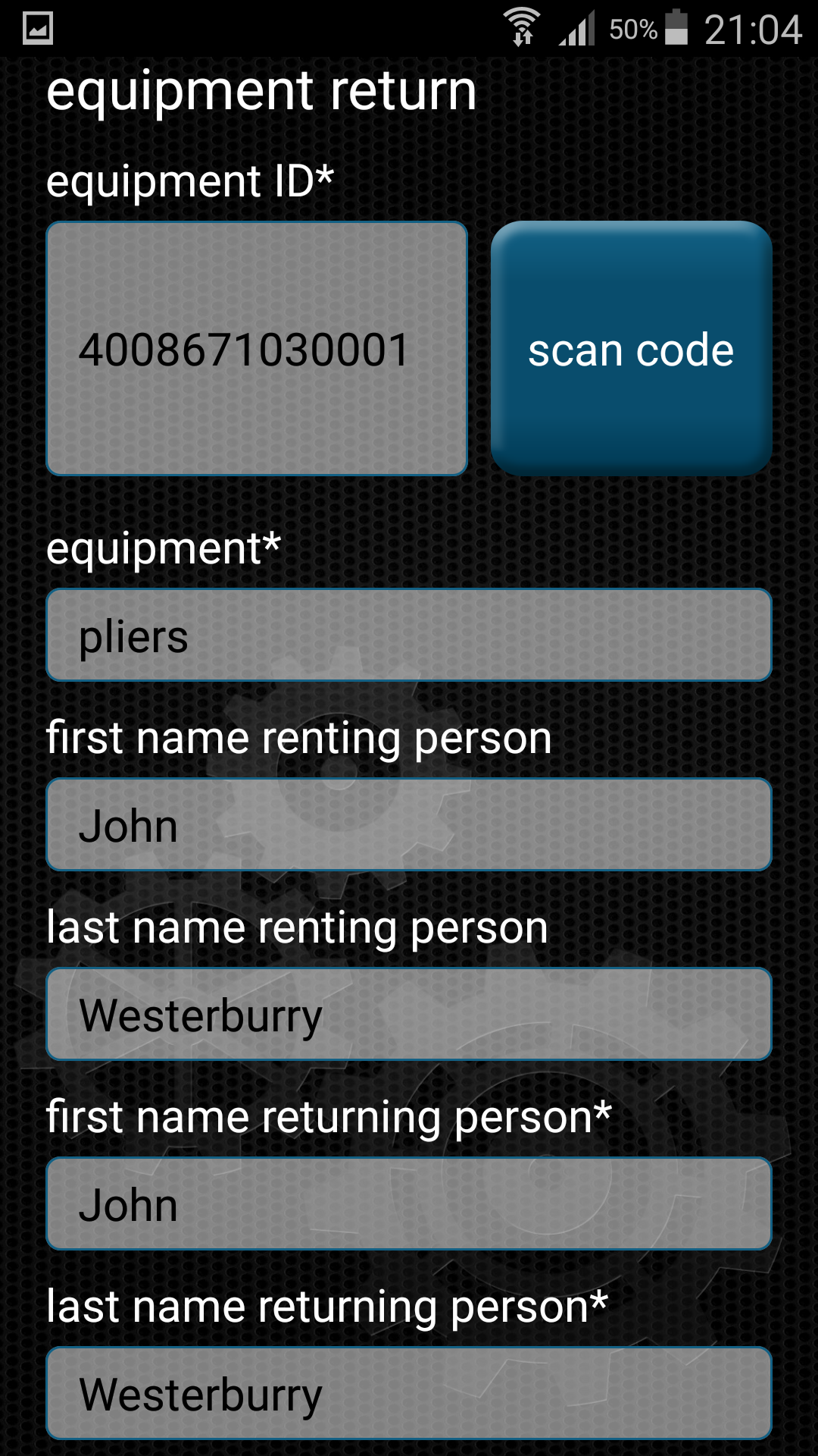 Equipment Manager | Efficiency in hire processes - Android App | ginstr ...