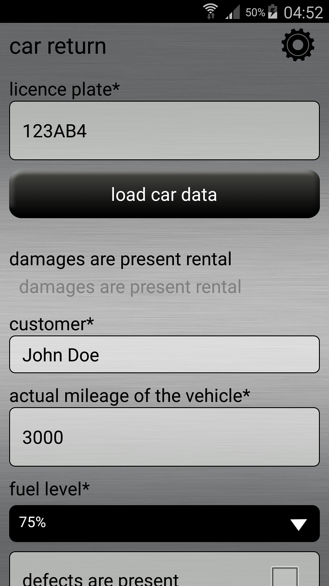 Rental Car Delivery Record car rental processes Android App ginstr