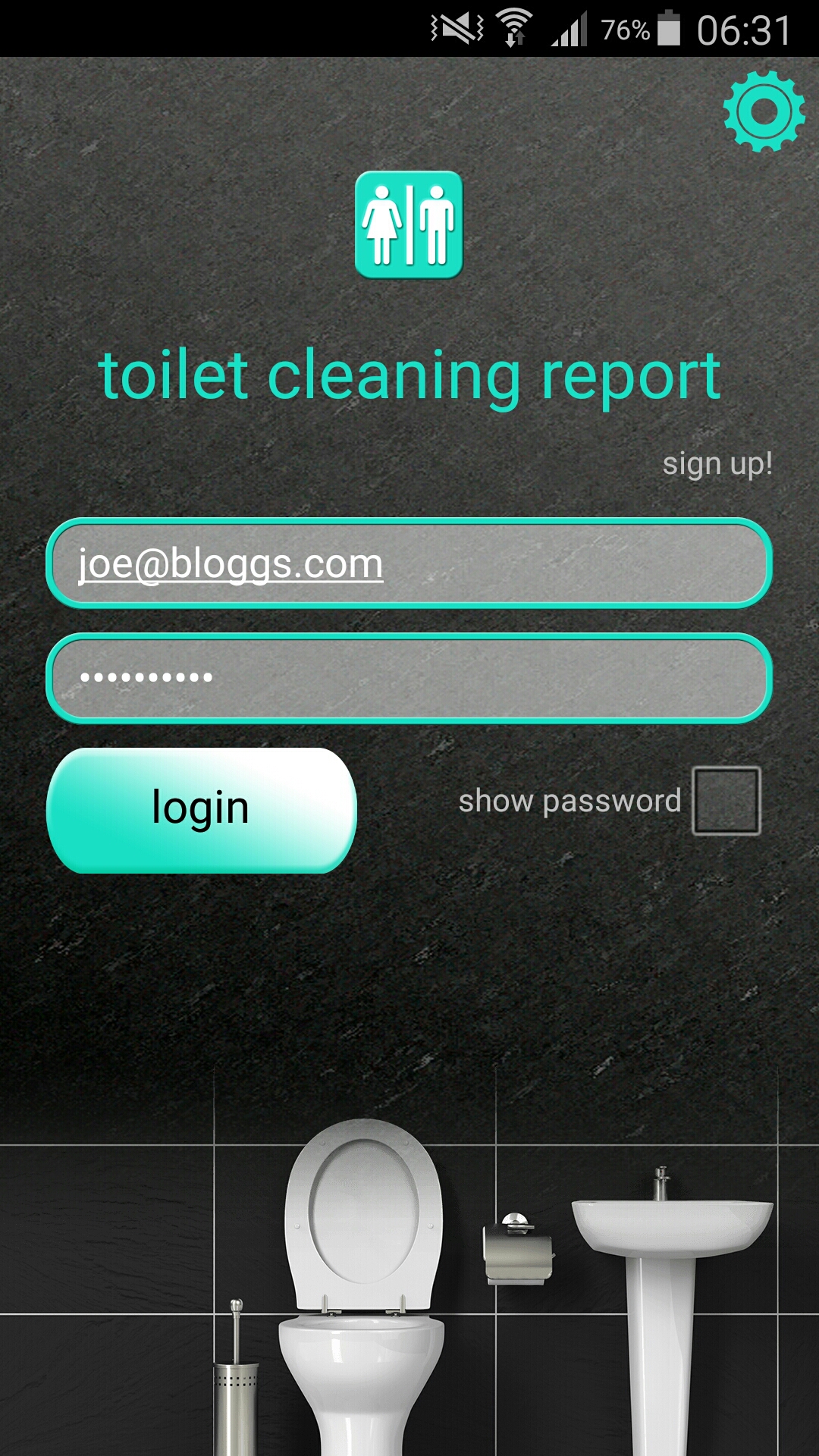 Toilet Cleaning Report Record toilet servicing Android App ginstr